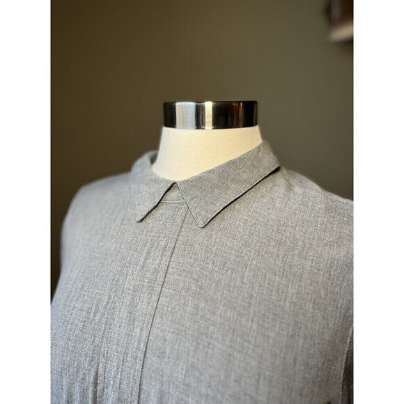 J.Jill Gray Casual Button Down Back Casual Minimalist Long Sleeve Sz M - Picture 2 of 7